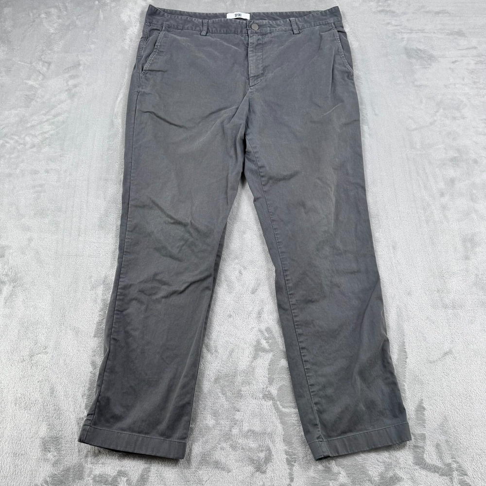 Spoke Build B Pants Mens 35 Gray Regular Straight Cotton Blend Chino Casual